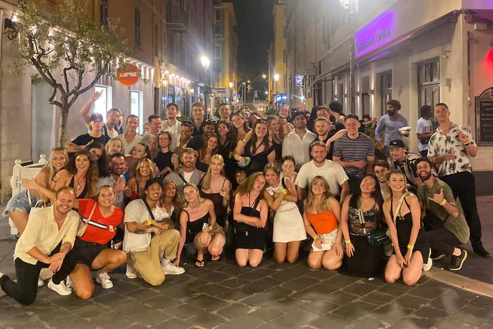 Nice: 4 Bar, 1 Club Riviera Bar Crawl Party with Free Shots - The Walk Around Nice: Massena Square to the Promenade