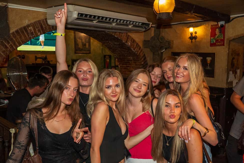 Nice: Party Bar Crawl with Club VIP, 6 Shots, and Games - Guides, mascot, and the photographer moment