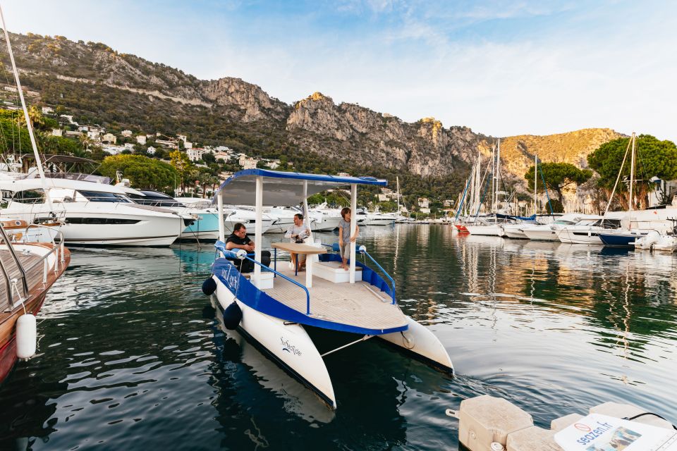 Nice: Private Sunset Tour on Solar Powered Boat - Villa David Niven and the yachts at dusk: where the photo magic happens